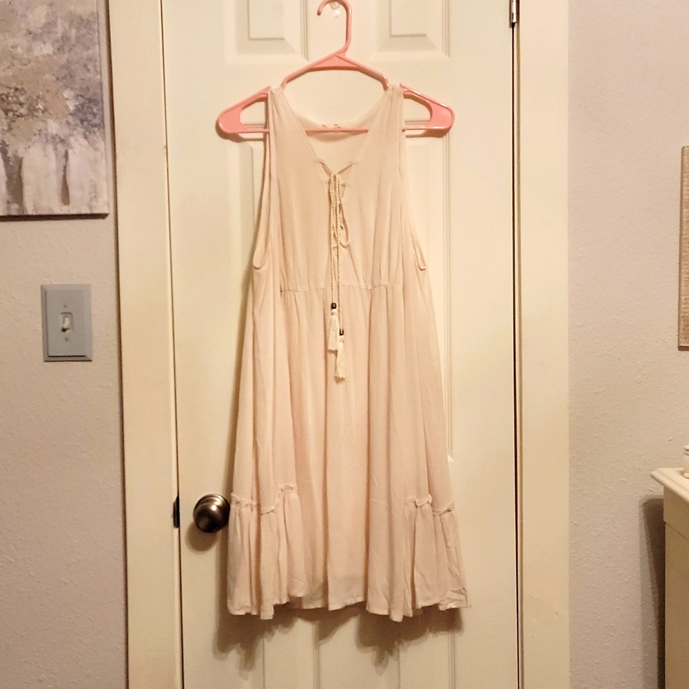 Dress with front lace up tassels